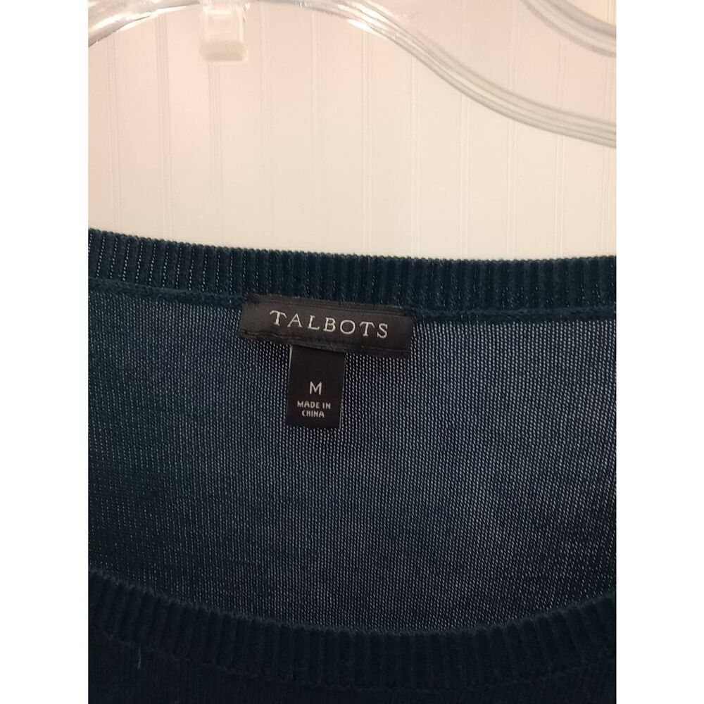 Talbots, dark teal, OWL bead sweater. UNIQUE size medium - Picture 6 of 6